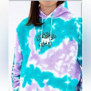 Ripndip Teal & Lavender Tie-Dye Hoodie with Unicorn Logo